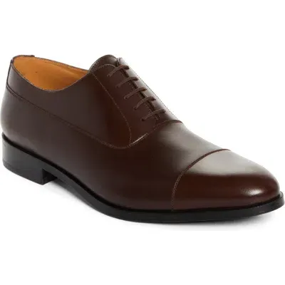 Jm Weston Animation Cap Toe Oxford In Dark Brown