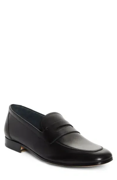 Jm Weston Woogie Apron Toe Penny Loafer In Black