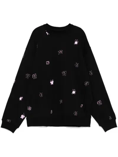 Jnby Butterfly Pattern Sweatshirt In Black