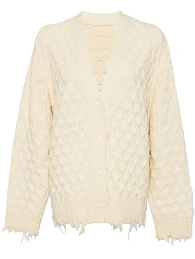 Jnby Collarless Loose Mid-length Cardigan In Neutrals