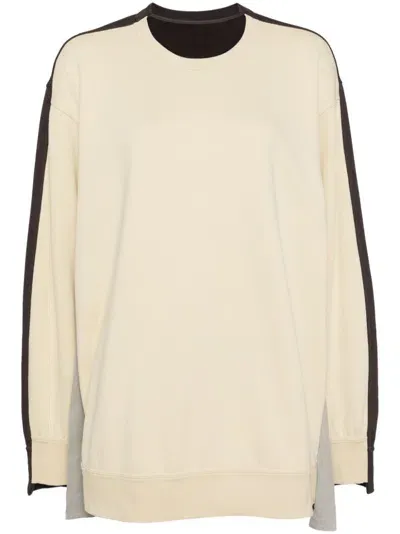 Jnby Contrasting Cotton Sweatshirt In Brown