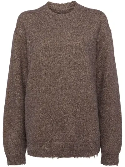 Jnby Round Neck Long Sleeve Sweater In Neutrals