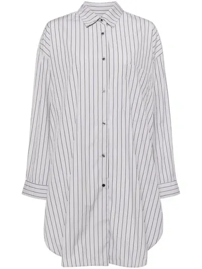 Jnby Striped Shirt Dress In Grey