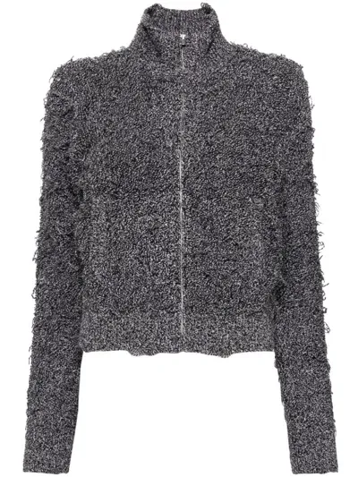 Jnby Zip-up Cardigan In Grey