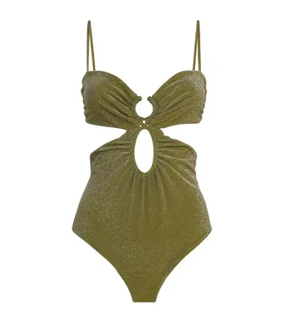 Johanna Ortiz Cut-out Sagrado Swimsuit In Green