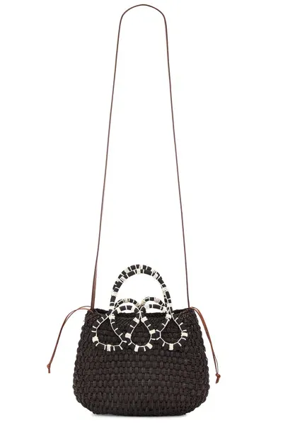 Johanna Ortiz Small Villages Mini Bucket Bag In Black & Ecru