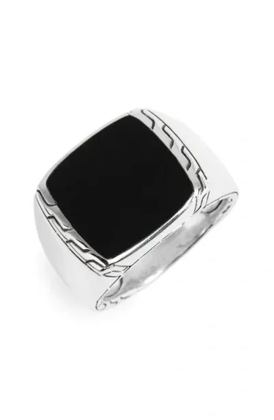 John Hardy Classic Chain Signet Ring In Silver