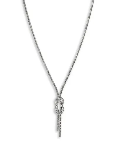 John Hardy Sterling Silver Love Knot Woven Chain Lariat Necklace, 16-18