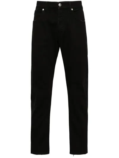 John Richmond Cropped Slim-leg Jeans In Black