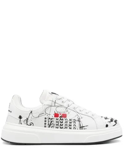 John Richmond Illustration-print Sneakers In White