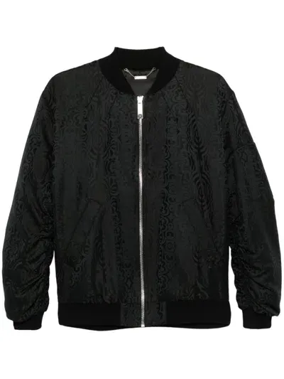 John Richmond Jacquard Bomber Jacket In Black