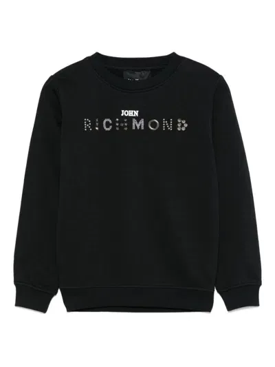 John Richmond Junior Kids' Logo-embellished Sweatshirt In Black