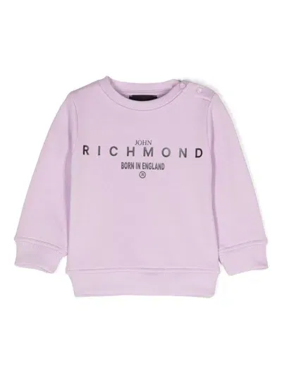 John Richmond Junior Babies' Logo-print Sweatshirt In Purple