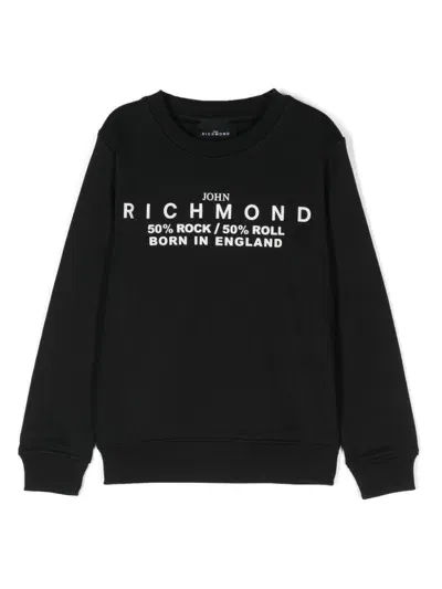 John Richmond Junior Sweatshirt Mit Logo-print In Schwarz