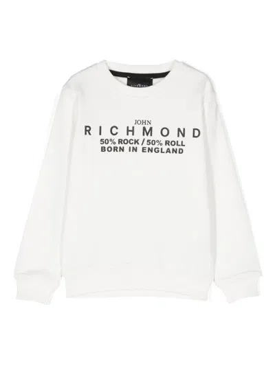 John Richmond Junior Kids' Logo-print Sweatshirt In White