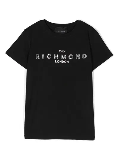 John Richmond Junior T-shirt Mit Pailletten In Schwarz