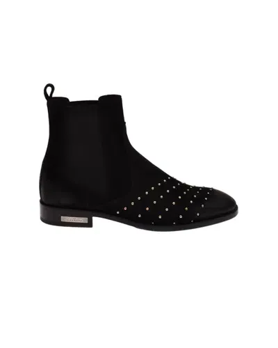 John Richmond Leather Ankle Boots With Studs In Nero