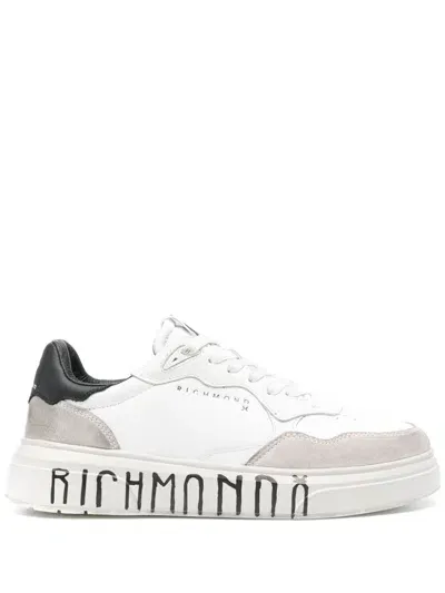 John Richmond Leather Sneakers In Grey