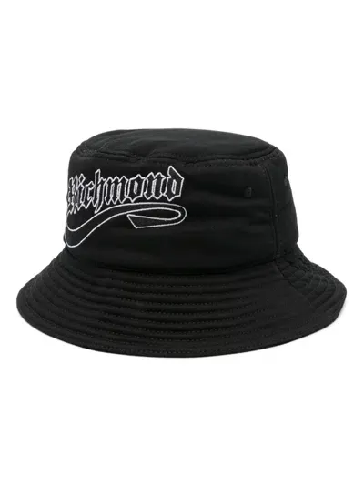 John Richmond Logo-embroidered Bucket Hat In Black