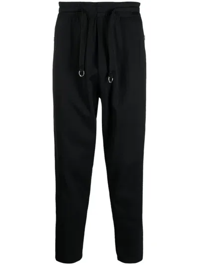 John Richmond Logo-embroidered Tapered-leg Track Pants In Black