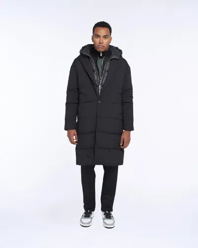 John Richmond Long Down Jacket With Button In Nero