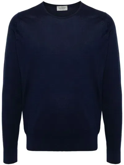 John Smedley Cotton Sweater In Blue