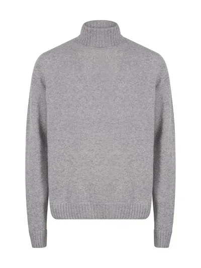 John Smedley Turtle Neck Pullover In Grey