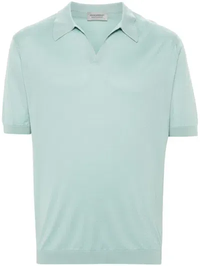 John Smedley Men's Noah Polo Shirt With Johnny Collar In Green