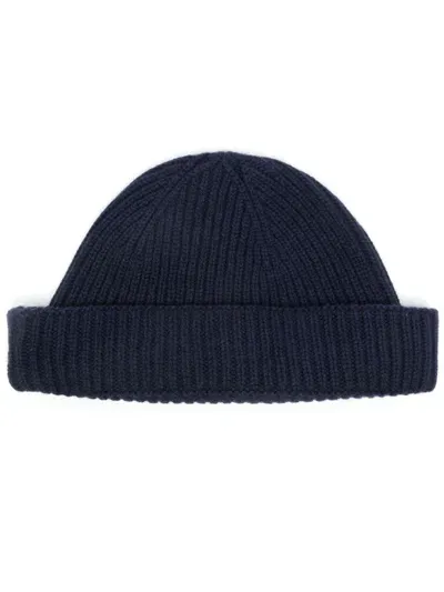 John Smedley Oram Beanie In Navy