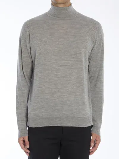 John Smedley Marcus Extrafine Wool Knit Crew Sweater In Silver/grey