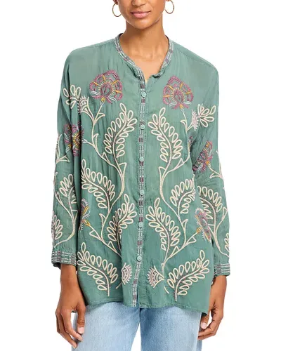 Johnny Was Audrey Embroidered Tunic In Verdigris