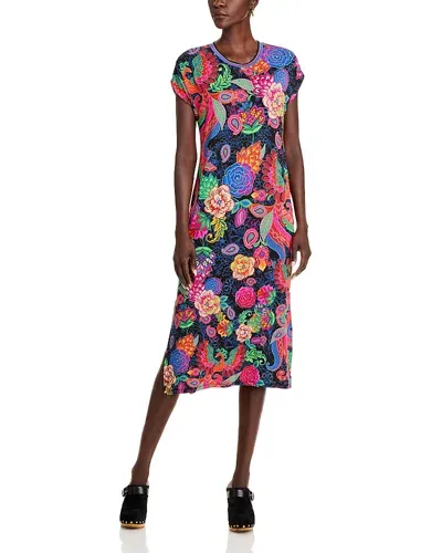 Johnny Was The Janie Favorite Relaxed Knit Dress In Emberwing Scarf Print