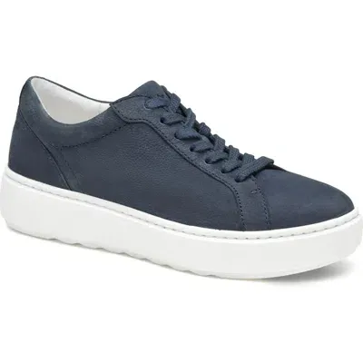 Johnston & Murphy Cammie Low Top Sneaker In Navy Tumbled Nubuck