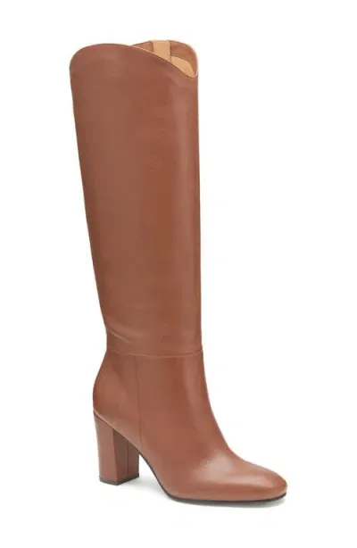 Johnston & Murphy Knee High Boot In Cognac Italian Nappa