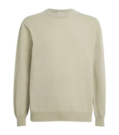 Johnstons Of Elgin Cashmere Crew-neck Sweater In Green