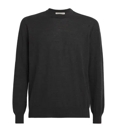 Johnstons Of Elgin Cashmere Crew-neck Sweater In Grey