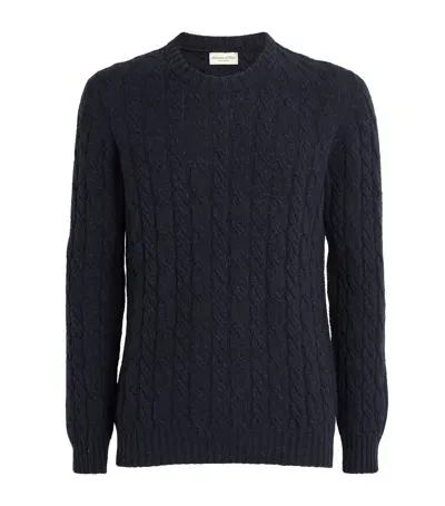 Johnstons Of Elgin Cashmere Donegal Sweater In Navy