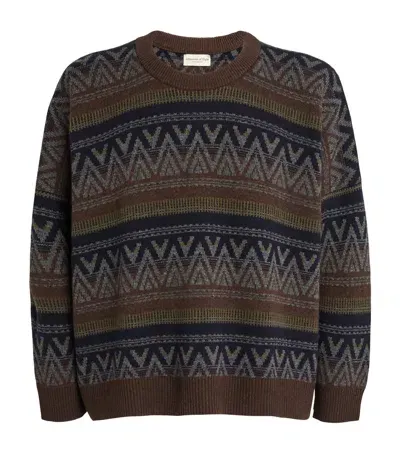 Johnstons Of Elgin Cashmere Graphic Sweater In Brown