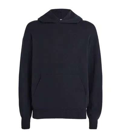 Johnstons Of Elgin Cashmere Hoodie In Navy