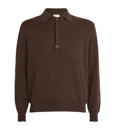 Johnstons Of Elgin Cashmere Long-sleeve Polo Shirt In Brown