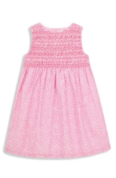 Jojo Maman Bébé Babies' Jojo Maman Bebe Floral Sleeveless Smocked Dress & Bloomers Set In Pink