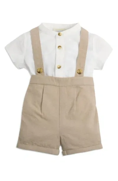 Jojo Maman Bébé Babies' Jojo Maman Bebe Grandad Bodysuit & Suspender Shorts Set In Stone