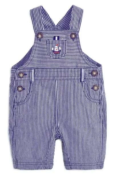 Jojo Maman Bébé Babies' Jojo Maman Bebe Nautical Stripe Dungarees Overalls In Navy