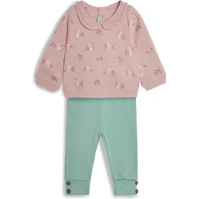 Jojo Maman Bébé Babies' Jojo Maman Bebe Pretty Mouse Sweatshirt & Leggings Set In Pink