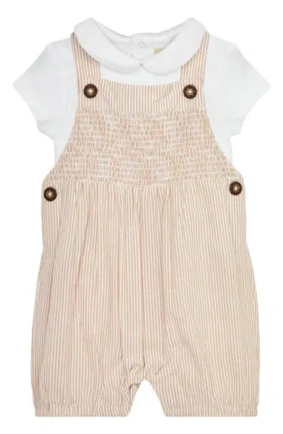 Jojo Maman Bébé Babies' Jojo Maman Bebe Stripe Bodysuit & Overalls Set In Stone