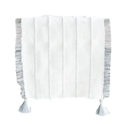 Jollity & Co Fabric Table Runner In Silver