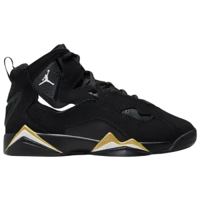 Jordan Boys   True Flight In White/metallic Gold/black