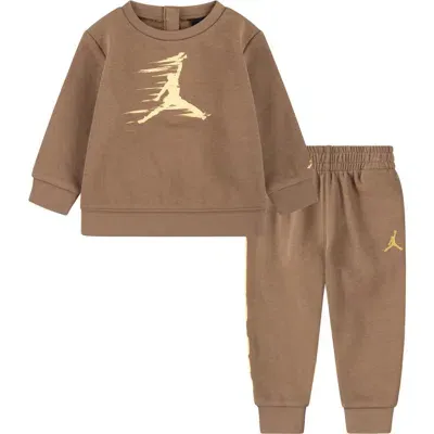 Jordan Babies'  Flight Mvp Crewneck Sweatshirt & Joggers Set In Archaeo Brown