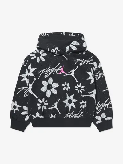 Jordan Kids' Floral Flight-print Hoodie In Black