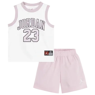 Jordan Kids' Girls   23 Jersey Set In Black/pink Foam